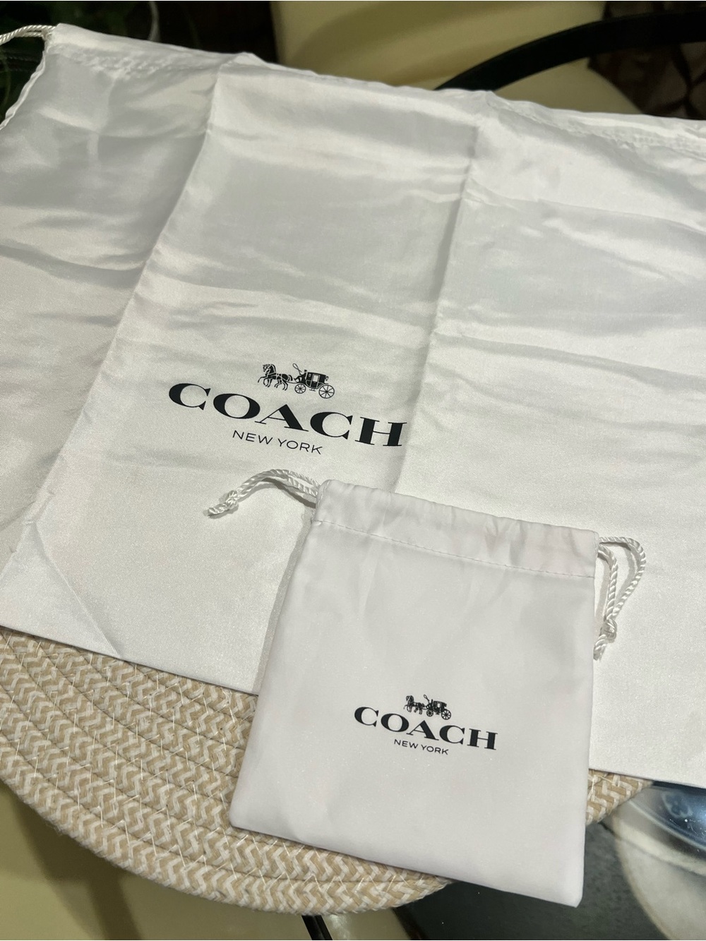 COACH Two White Drawstring Dust Bags - Large + Small - Picture 4 of 4